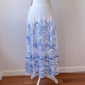 Italian linen  hand painted Skirt